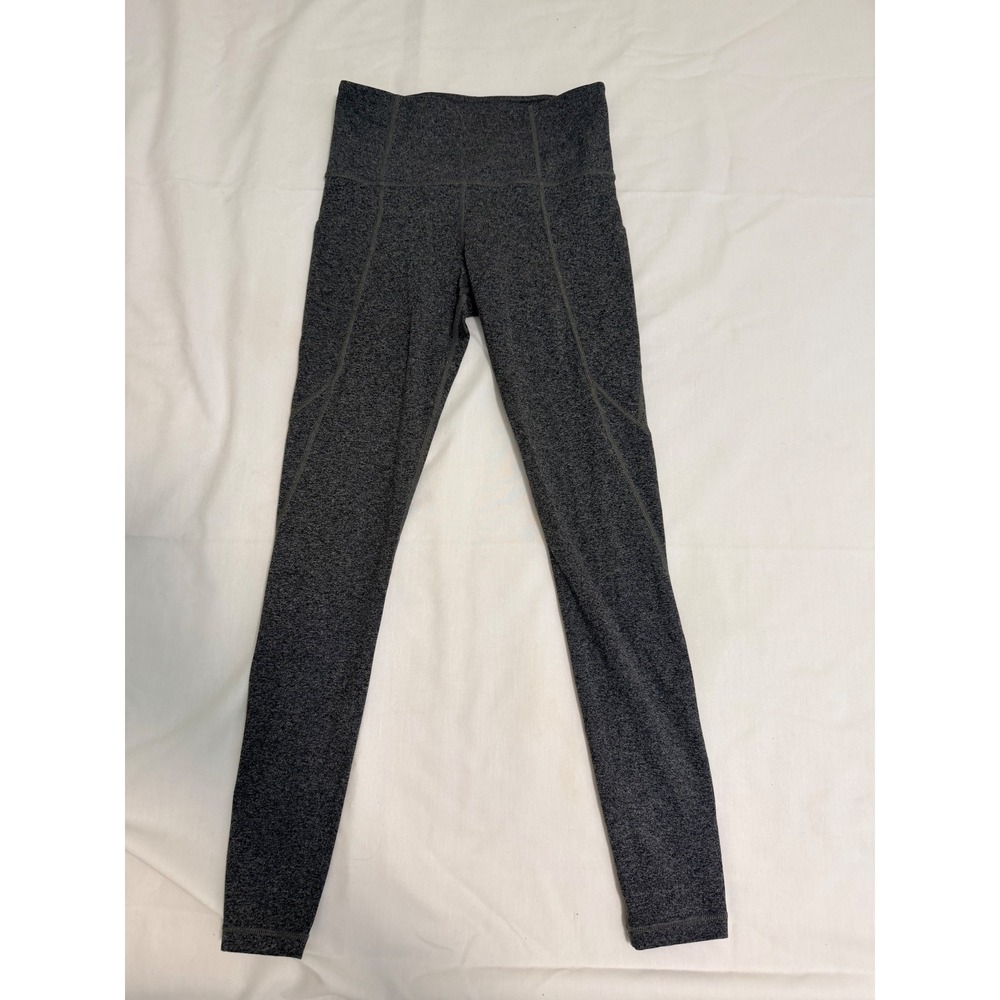 Athleta Womens High Rise Heathered Gray Leggings Yoga Training Tights Size 8